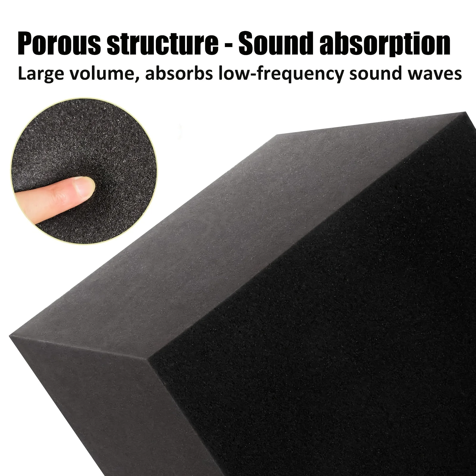 4Pcs Black Acoustic Foam Corner Bass Traps 20×20×20cm, Sound Insulation Foam for Recording Studios, Music Rooms