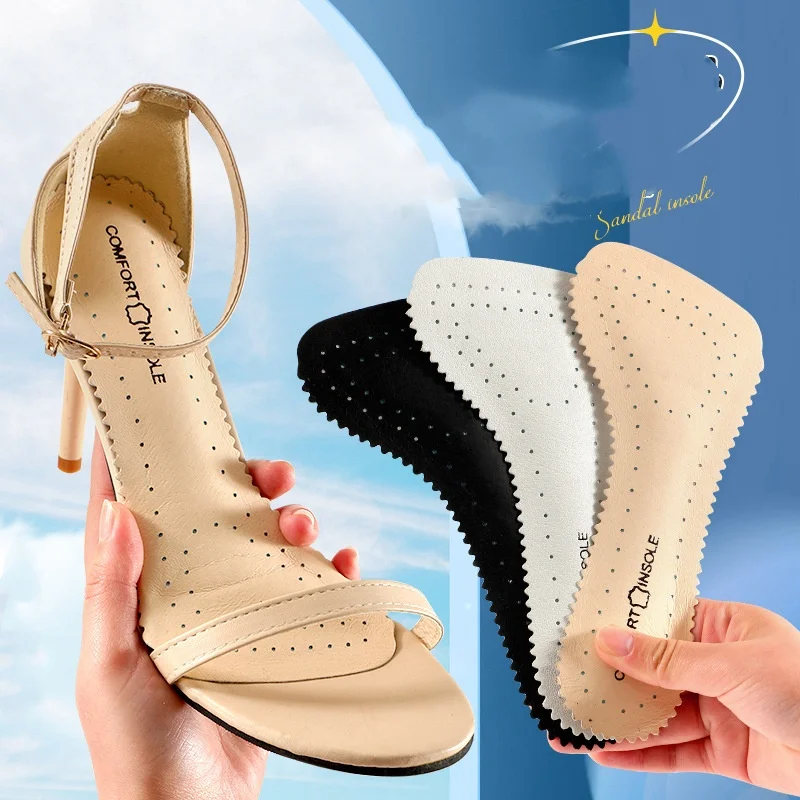 

women's Sandals And High Heels seven-tenths Genuine Leather Breathable sweat-absorbent Latex Cowhide self-adhesive Insoles