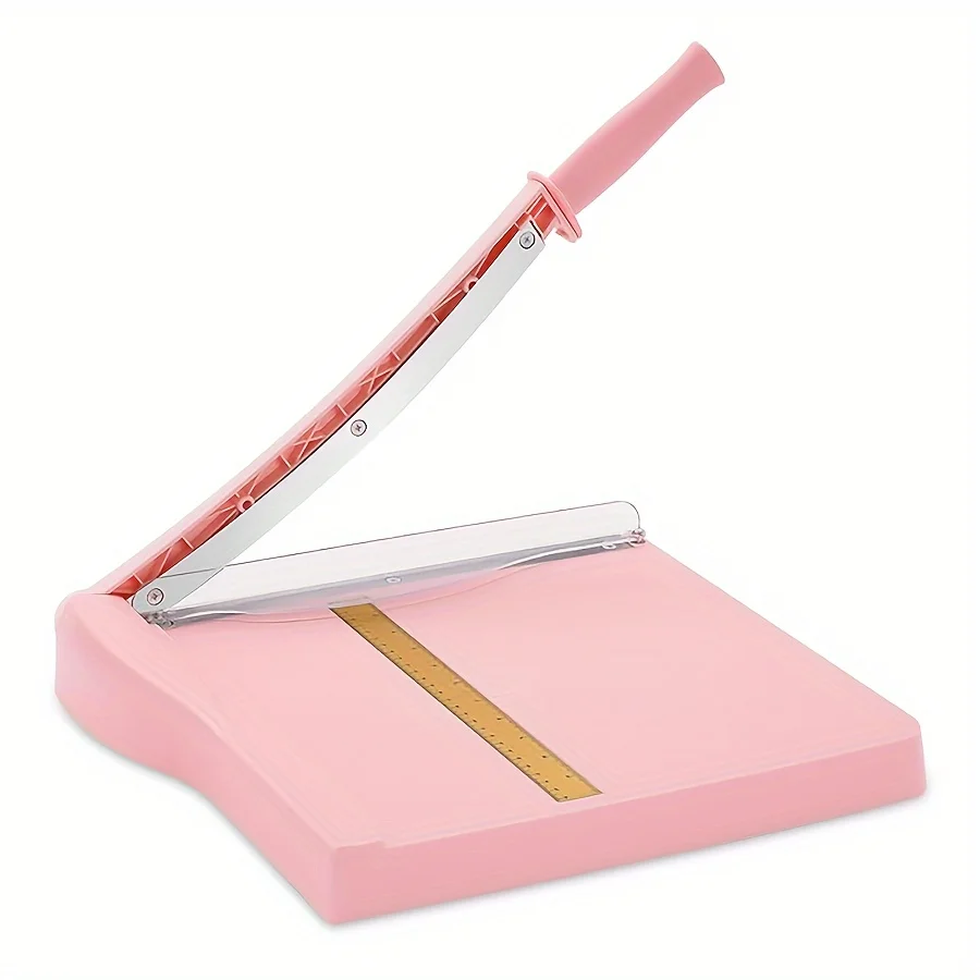 Pink paper cutter & paper cutter with safety guard, heavy-duty paper cutter with 16 sheets capacity