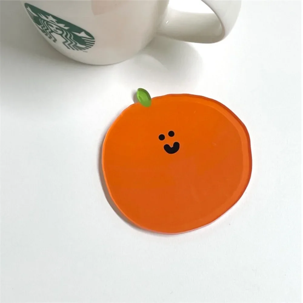 Cute Cartoon Acrylic Coaster Pads Mug Coffee Drinks Placemats Smiley Cup Mat Holder Mat Kawaii Desk Mats Heat-resistant Bowl Pad