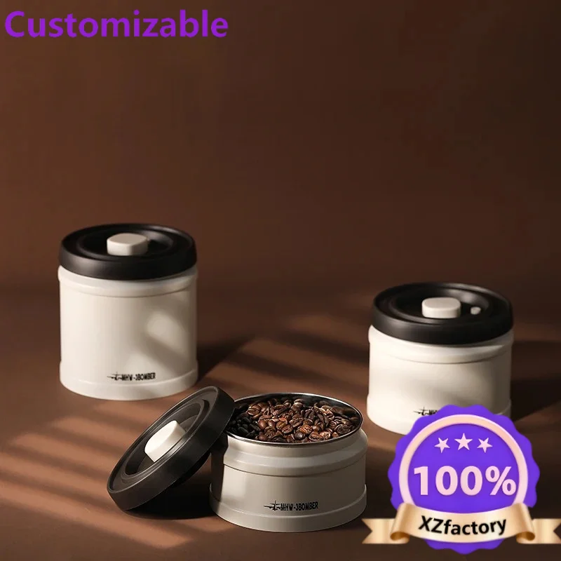 Customizable MHW-3BOMBER Manual Vacuum Airtight Canister Chic Coffee Bean Tea Storage Container Professional Home Kitchen Barist