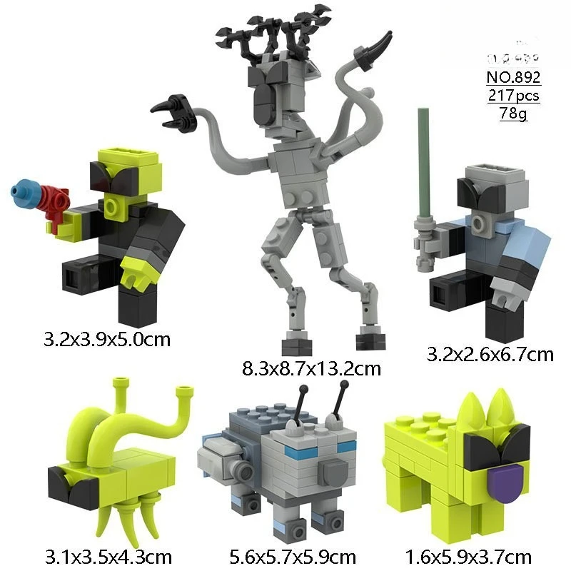Monstro modelo blocos de construção montagem floresta animais mutantes fantasia figura tijolos ornamentos brinquedo diy presentes do feriado do miúdo
