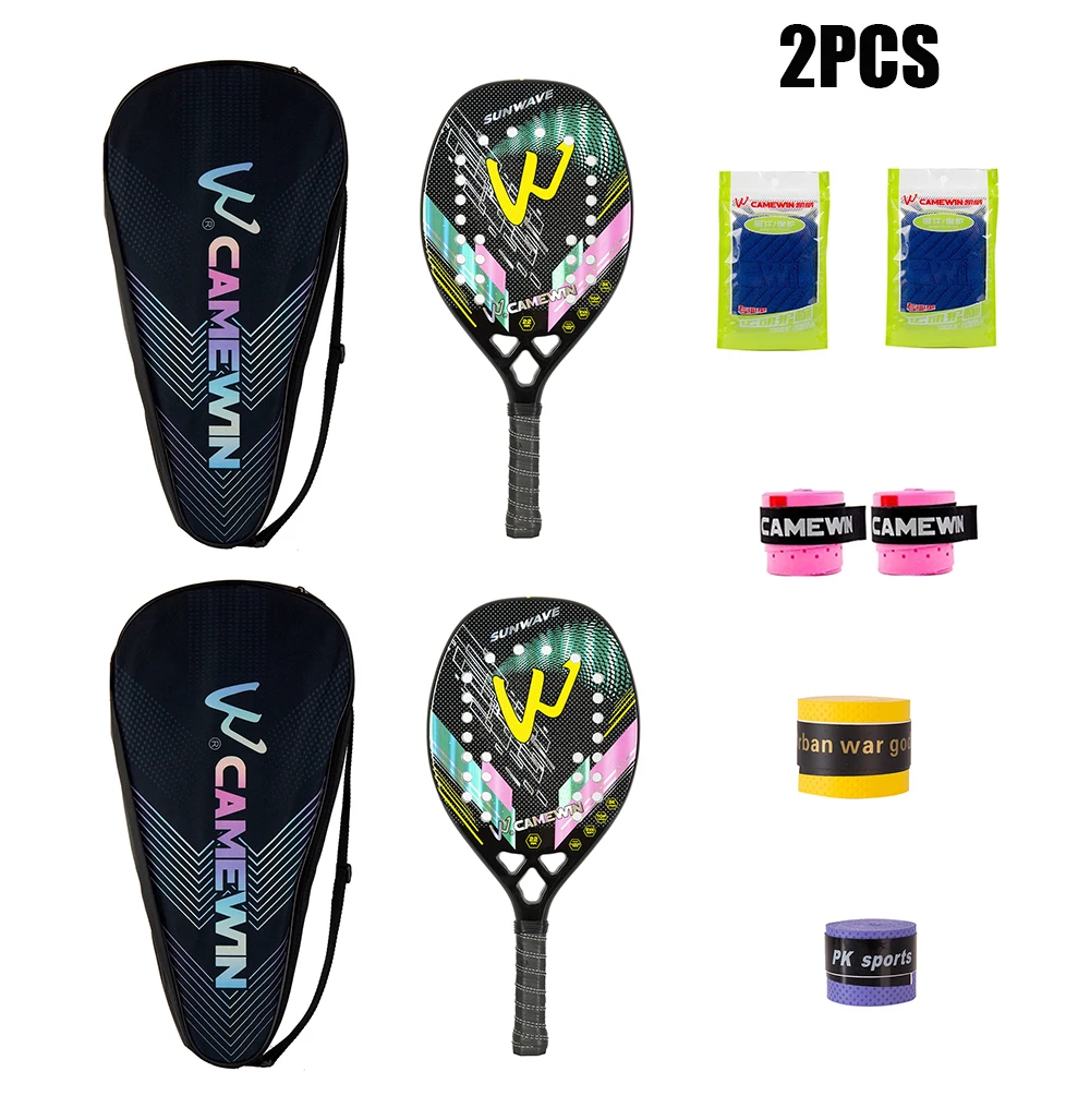 

2 PCS Racket Beach Tennis Original Beach Tennis Rackets Paddle Soft EVA Face Raqueta With Bags Unisex Equipment Padel Spot Goods