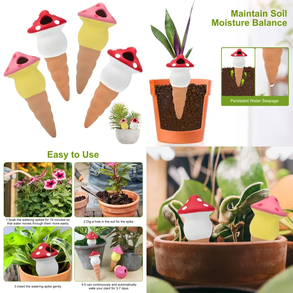 

Irrigation equipment parts4pcs Terracotta Self Watering Stakes for Plants Automatic Watering Spikes Indoor Potted Flowers Herb