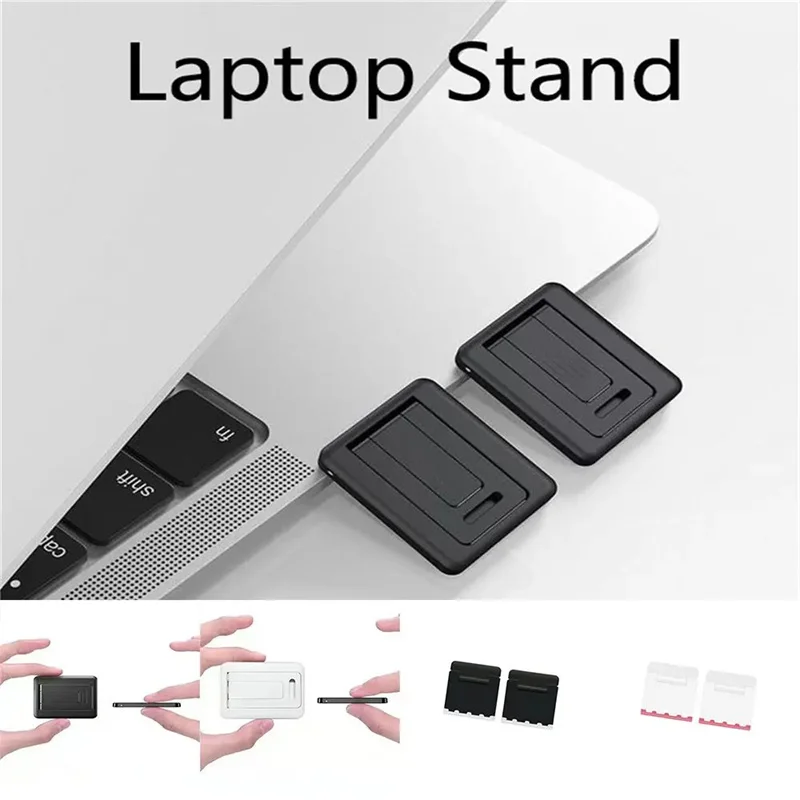 2 Stück tragbarer selbst klebender Mini-Laptopst änder unsichtbarer Tastatur ständer für Schreibtisch Laptop halter Füße Universal halterung
