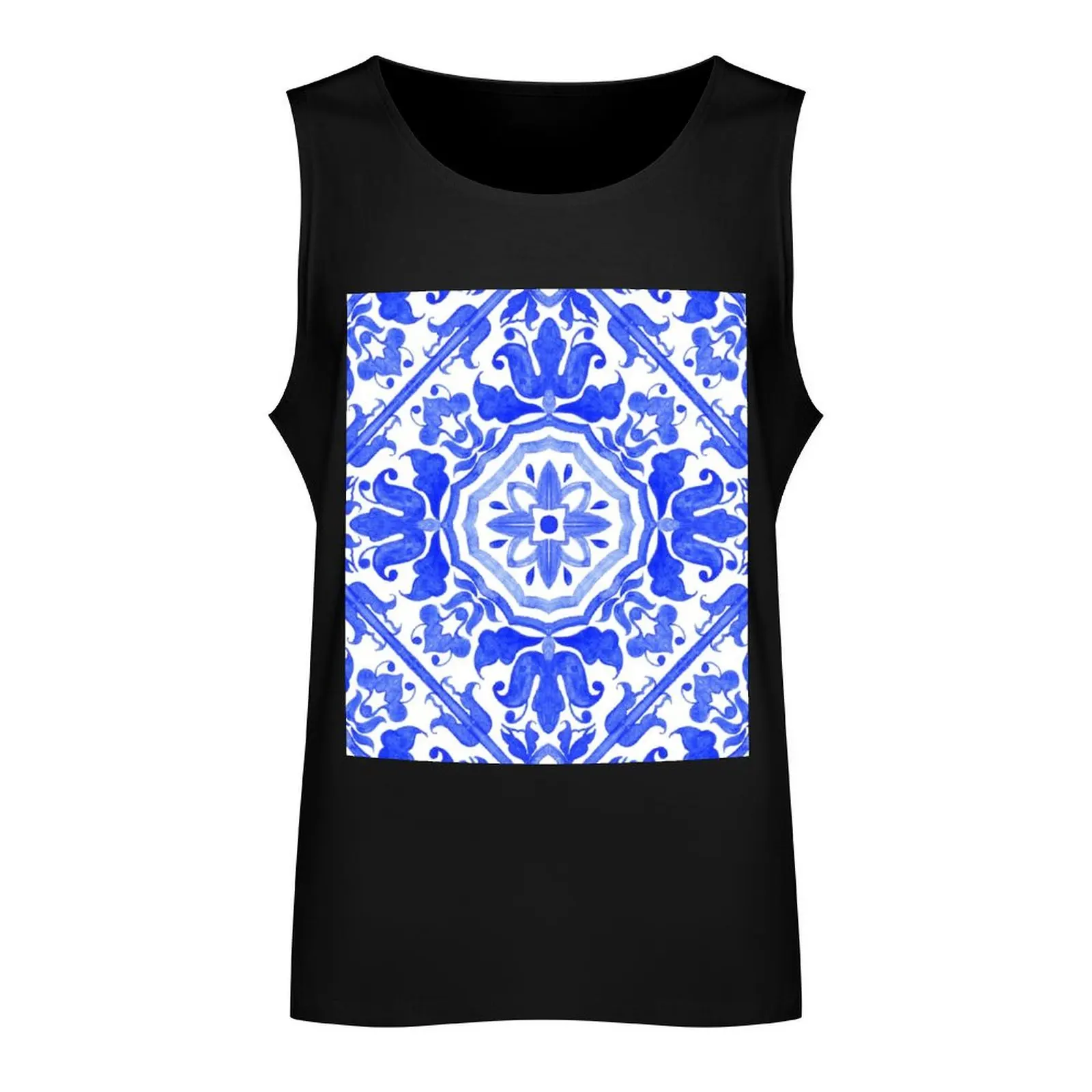 Portuguese azulejo tiles. Tank Top Men's sleeveless cute tops Men's clothing