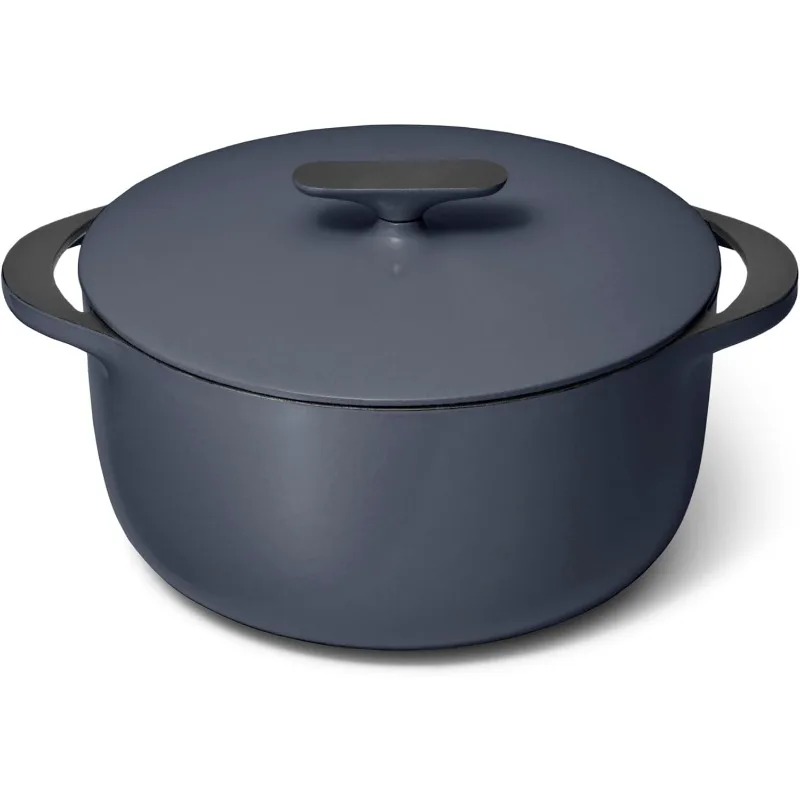 Caraway Enameled Dutch Oven - 6.5 qt Cast Iron Dutch Oven With Lid - 3 Layer Enamel Coating - No Seasoning Required - Compatible