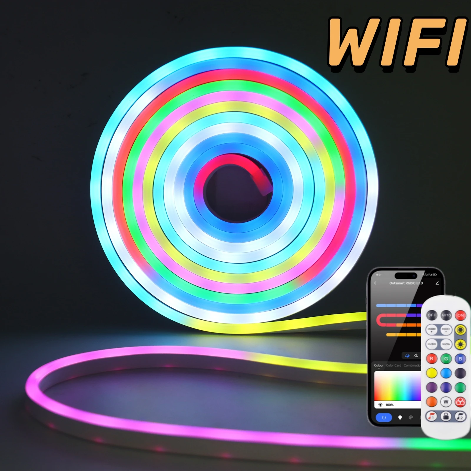 10M TUYA WiFi Neon RGBIC Strip Light 5V USB WS2812B Adresowalne oświetlenie wstążkowe Współpracuje z domem Alexa Google Dream Color