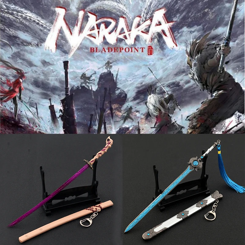 22cm Metal Naraka Bladepoint Sword Tachi Spear Halberd Dagger Gun Weapon Toy Game Peripheral Model Ornament Collect Decoration