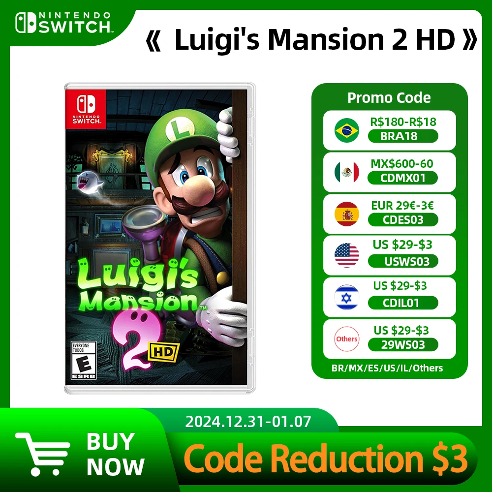 Luigi's Mansion 2 HD Nintendo Switch Game Deals 100% New and Official Physical Game Card Adventure Genre for Nintendo Switch