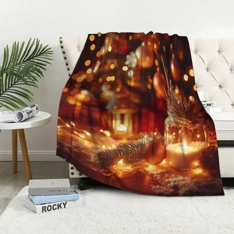 

Soft Plaid Throw Blanket for Sofa Bed Christmas Winter Merry Decor Modern Simple Fluffy Warm Cozy Home Textile