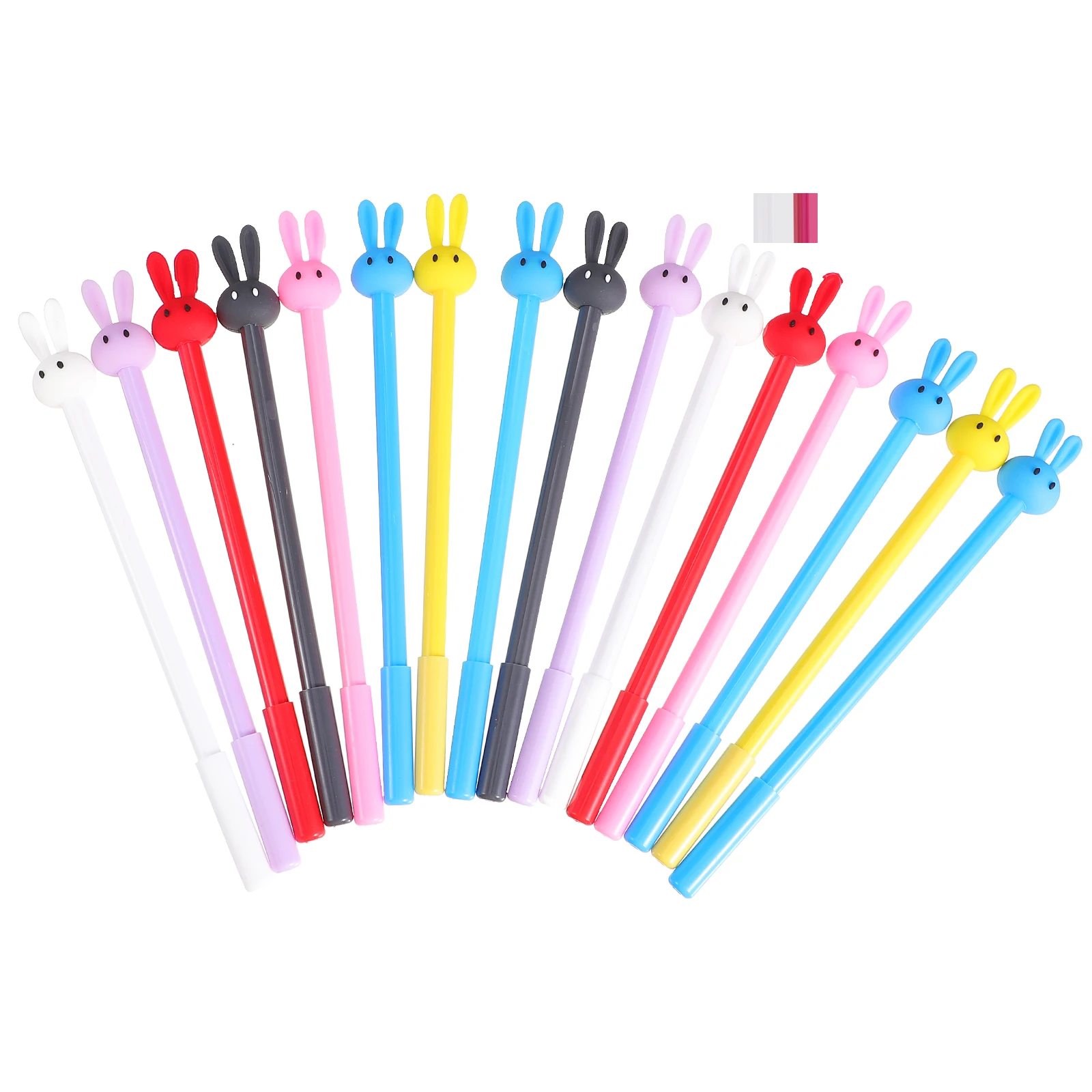 16pcs Long Ears Rabbit Ink Cute Cartoon Gel Pens For Students School Office Stationery Set Plastic Roller Pens