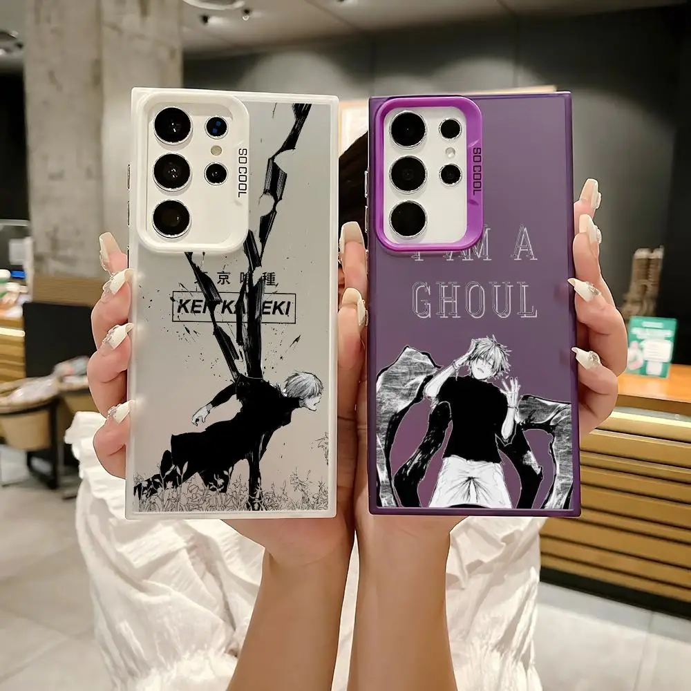 T-Tokyo Ghoul Kaneki Ken Phone Case For Samsung Galaxy S25 Edge S24 S23 S22 S21 S20 Ultra Silicone Colorful Silver Phone Case