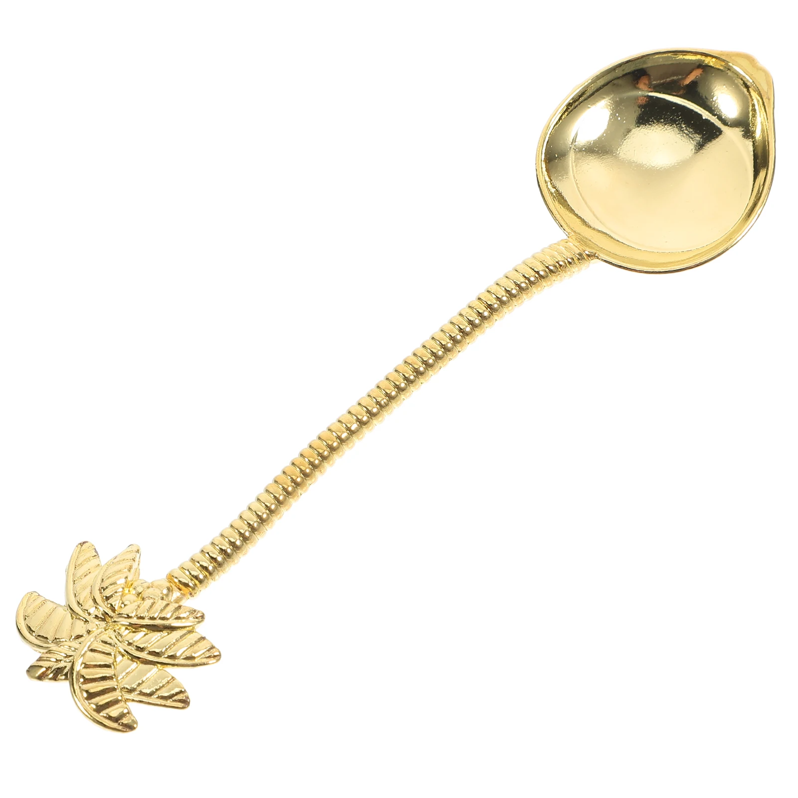 

1pc Retro Coffee Spoon Zinc Alloy Dessert Spoon Creative Design Mirror Finish Non Slip Handle Food Grade Suitable Tea Coffee