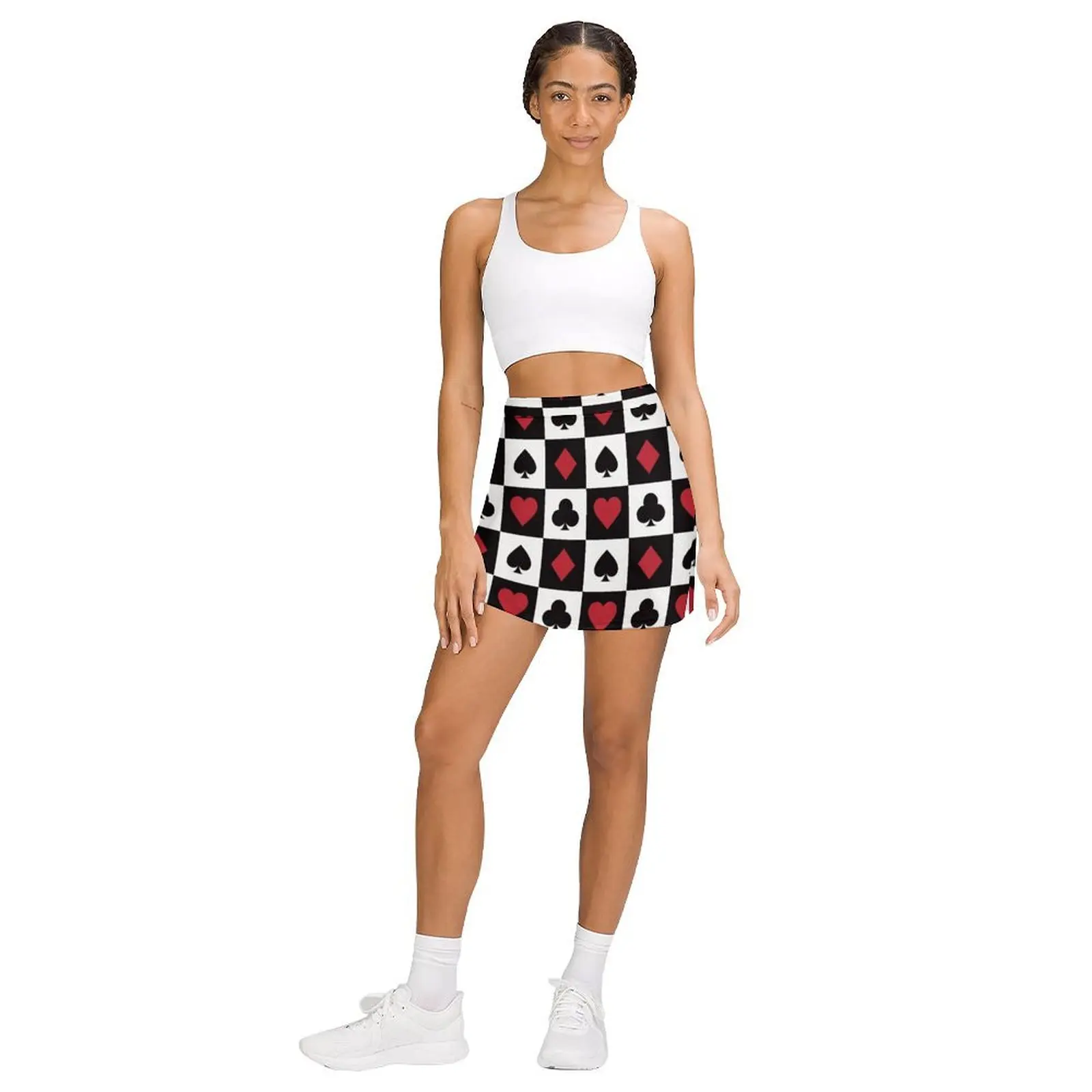 Patrón de tarjeta-minifalda Red Queen, ropa de verano para mujer, minifalda vaquera, ropa de mujer, falda, pantalones cortos