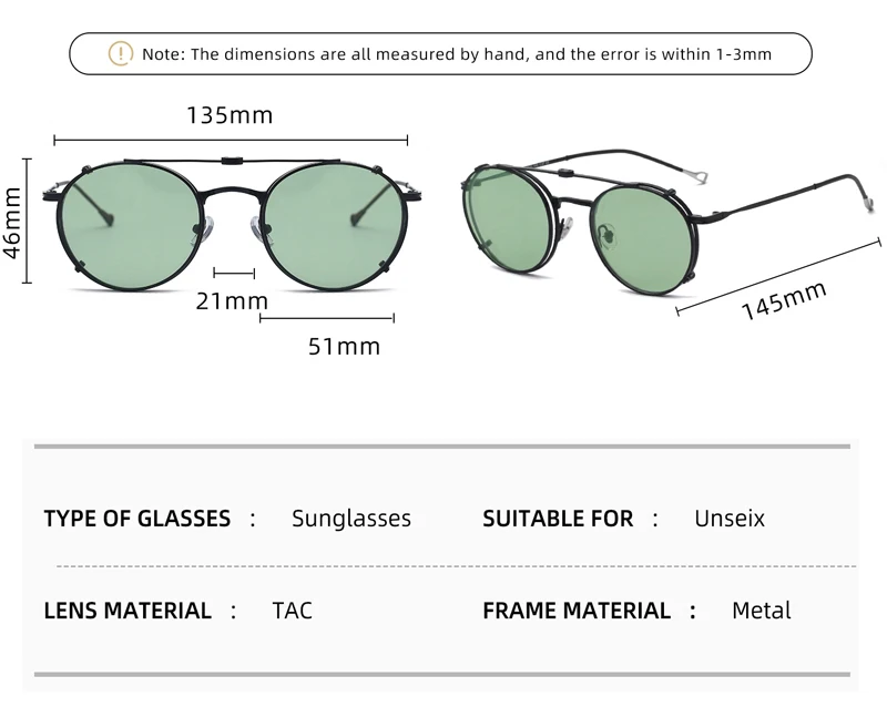 Kachawoo Polarisierte Sonnenbrille mit rundem Rahmen für Herren und Damen, Metall-Sonnenbrille, Retro-Klappbrille, Gold, Braun, Schwarz, Geburtstagsgeschenke – Detail 2