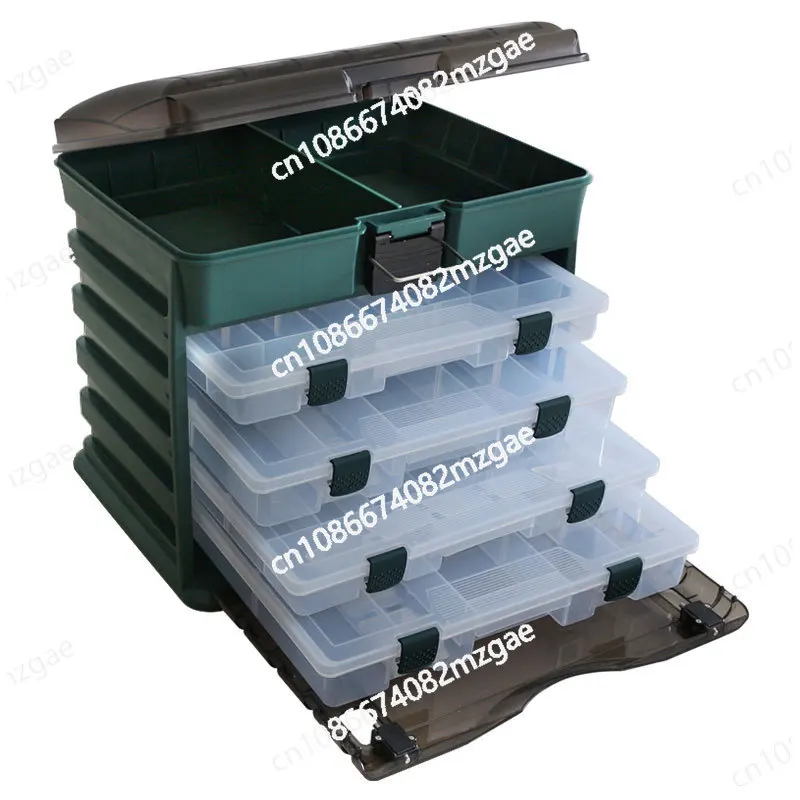 

Medium 4-layer portable lure box tool storage hook bait Danhai large capacity fishing box thickened PP material