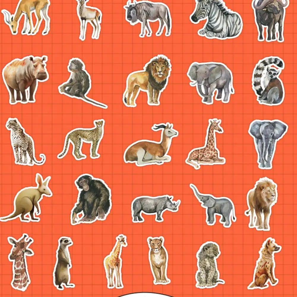 Juego de pegatinas de animales para pared, calcomanías reutilizables impermeables para botellas de agua, álbum de recortes para ordenador portátil, Ideal para niños, adolescentes y adultos