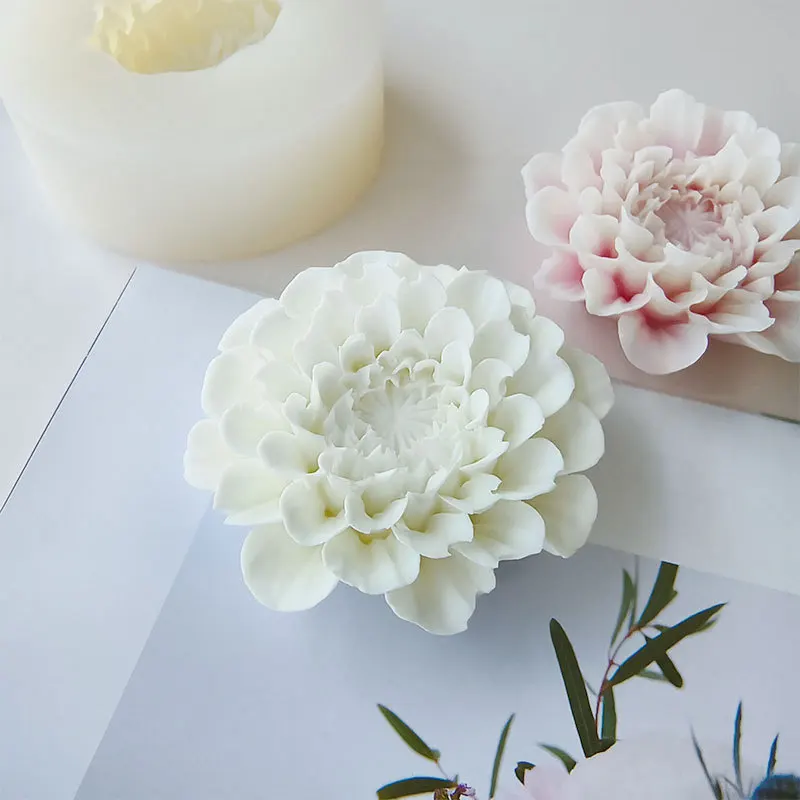 Multiple Petals Flower Candle Silicone Mold Handmade Flower Aroma Soap Plaster Resin Mould Chocolate Cake Decor Drink Ice Tray