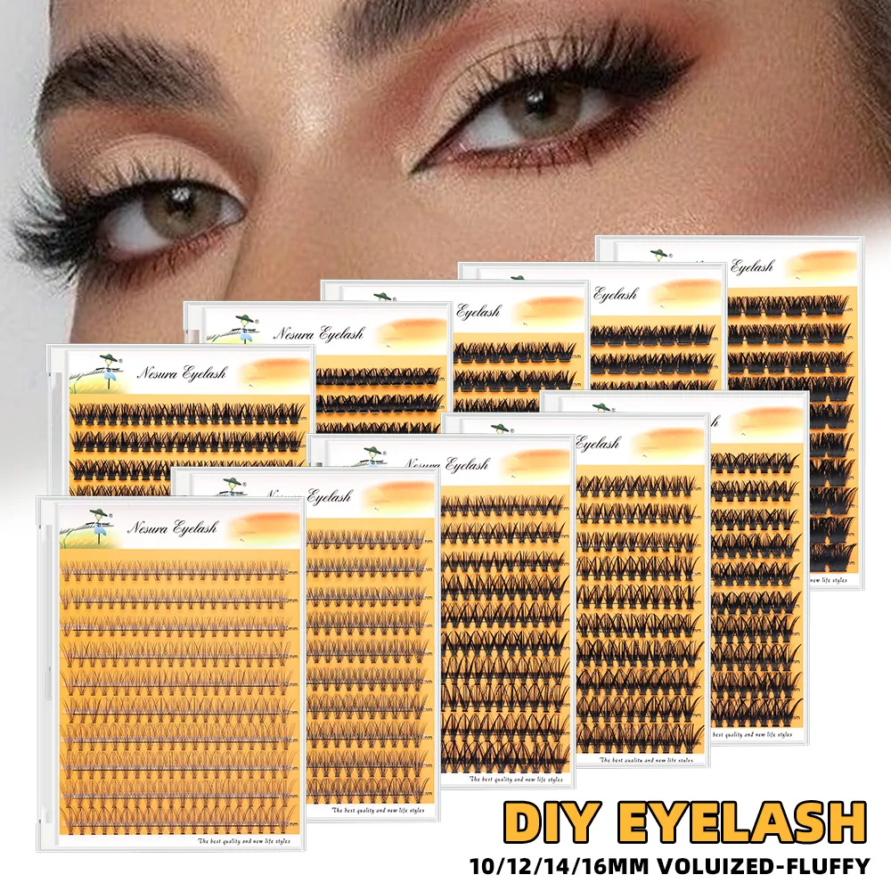 Grafting World European American 10D/20D/30D Natural Segmented Dense Stem DIY Flower Hair Large Capacity Mixed False Eyelashes