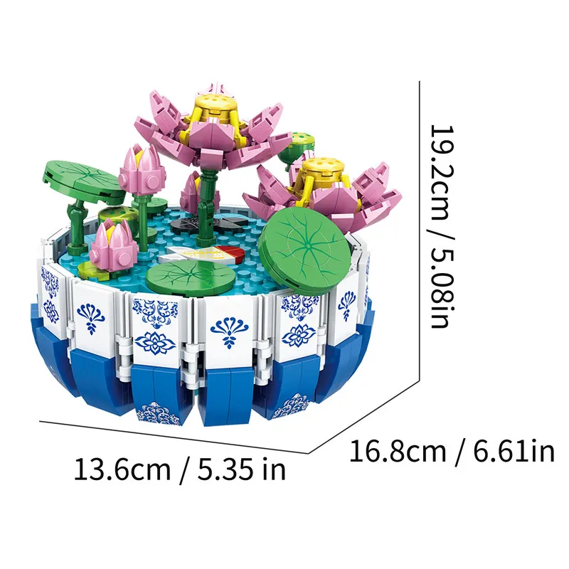 US Kinder-Baukasten Traditionelles Blumen- und Topf-Montage-Set für Kinderspiel Früherziehung Blumen- und Topf-Bausteine