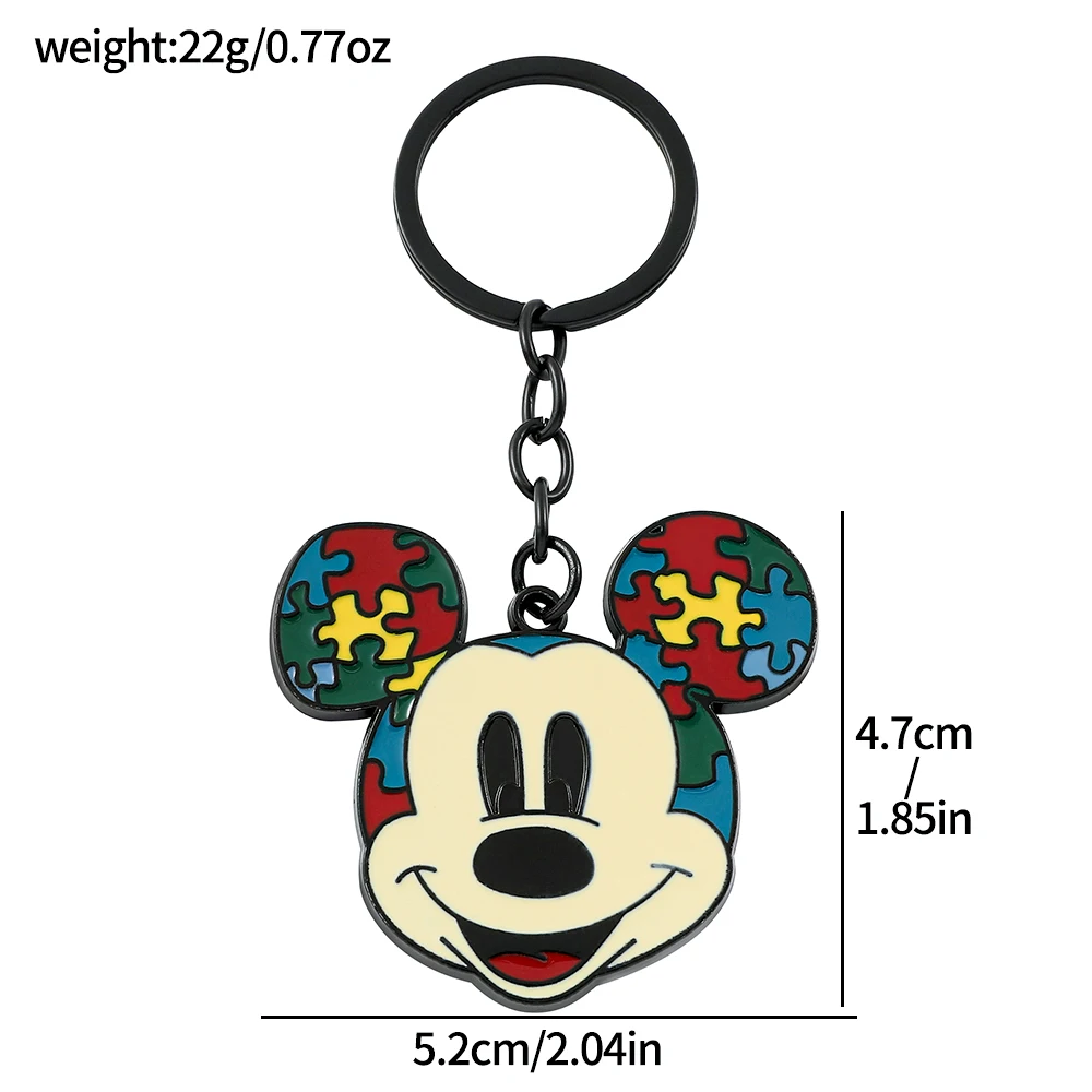 Porte-clés de puzzle Disney TureMouse, porte-clés unisexe mignon pour voiture, fournitures d'artisanat prédire, faveurs de fête pour enfants, décoration de cadeau