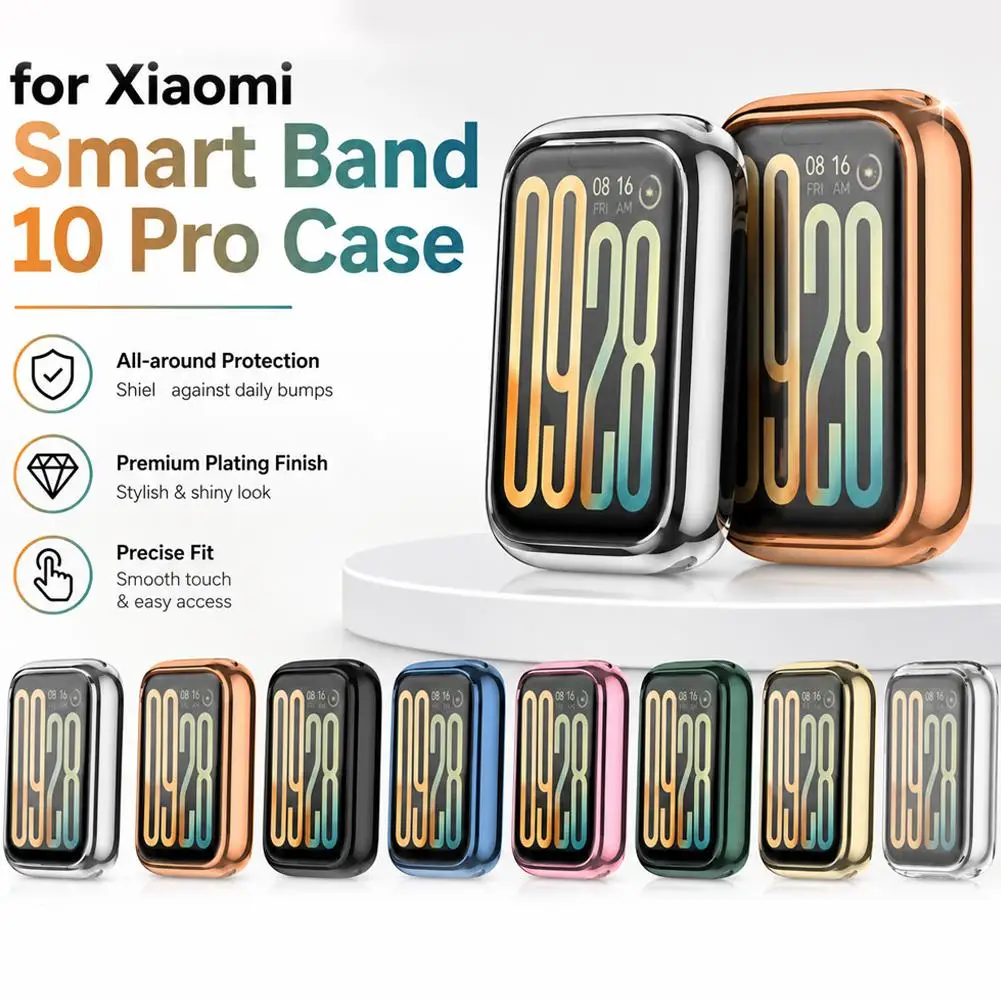 Protective Bumper Case For Xiaomi Smart Band 10 Pro Full Coverage TPU Screen Protector Shockproof Cover Scratch Resistant Shell