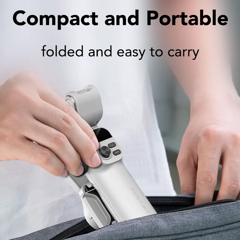 AOCHUAN Smart X2 AI مثبت أفقي محمول باليد قضيب تمديد مدمج مع شاشة LED للهواتف الذكية IPhone وAndroid Gimbal