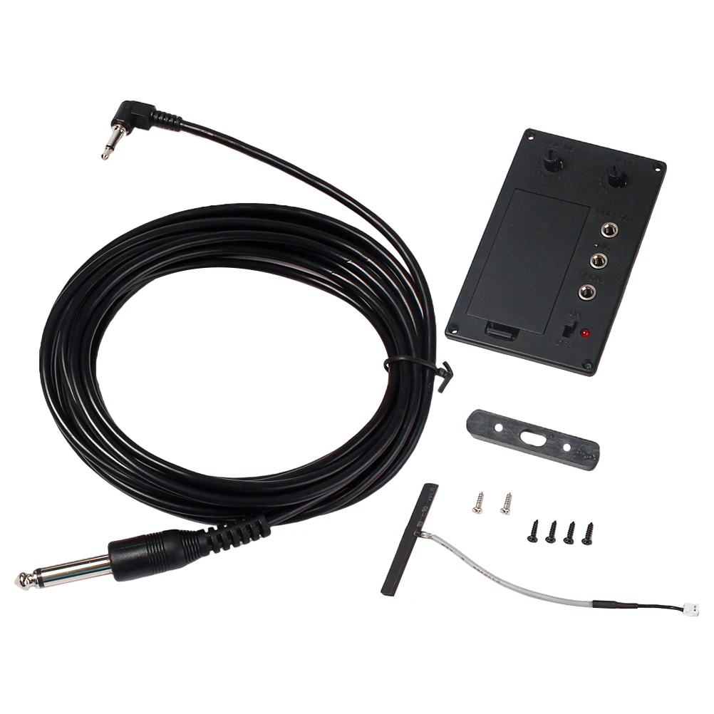 

Pickup EQ Mute Equalizer Practice Violin Bridge Preamp with Cable Electric Front
