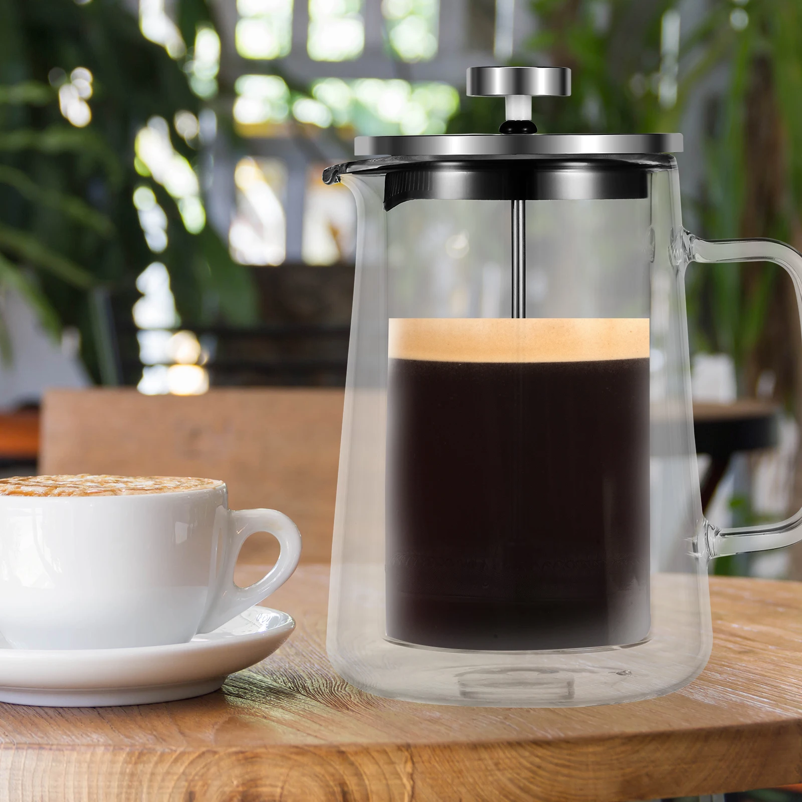 French Press Coffee Maker 350/650/1000ml Glass French Press Espresso Pot Percolator Coffee Brewer With Filtration Coffee Maker