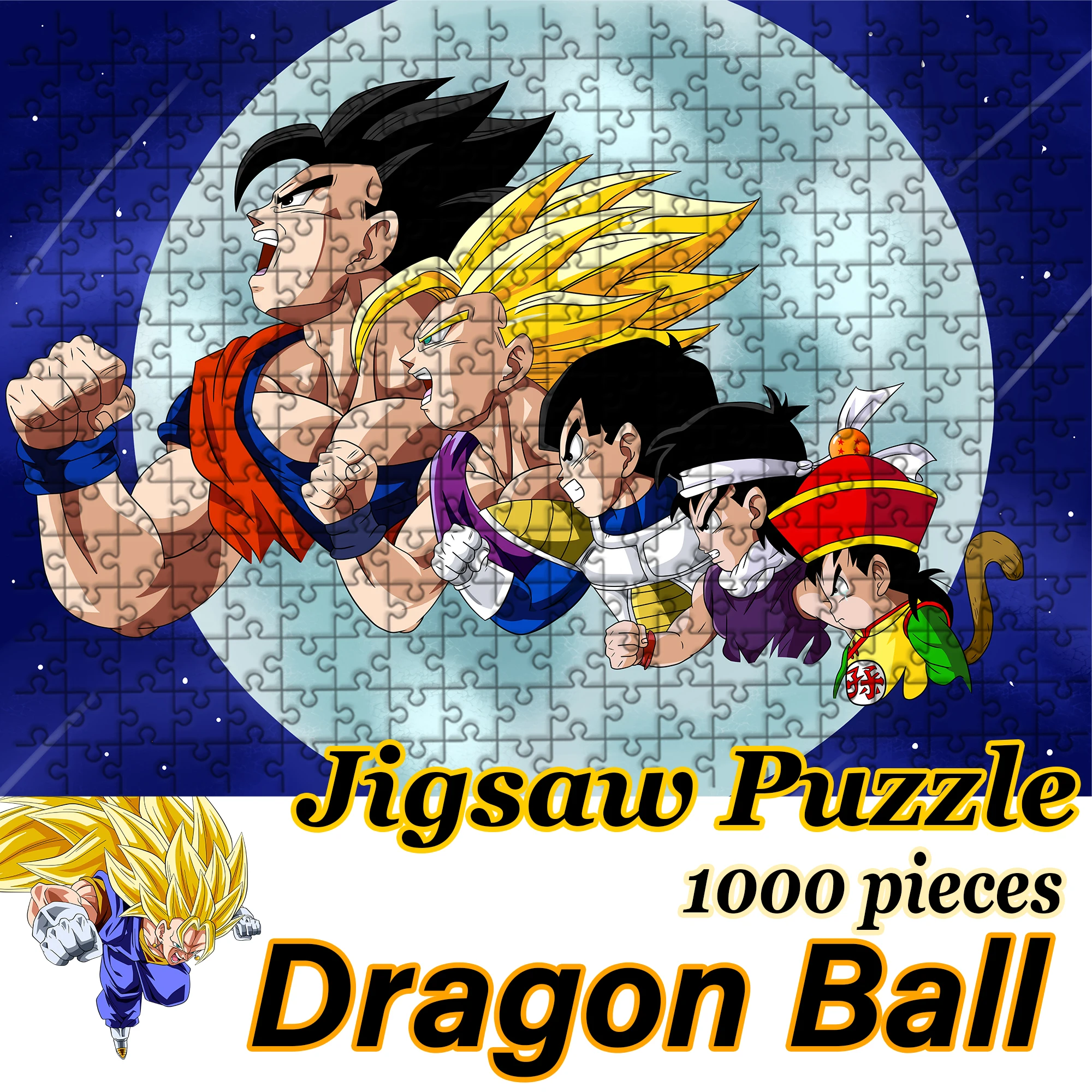 

Деревянный пазл Dragon Ball Goku Super Saiyan, 108/200/300/500/1000 деталей, высококачественный подарок, веселая игра для вечеринок