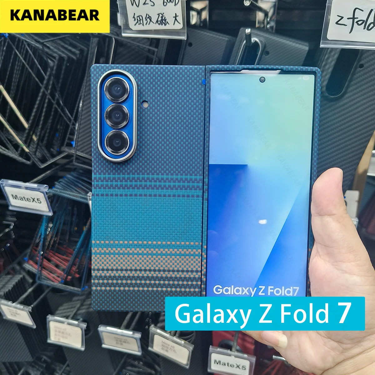 

Shock Proof Case for Samsung Galaxy Z Fold 7 Magnetic Carbon Case Aramid Fiber Cover Magsafe Phone Protective Cover lightweight