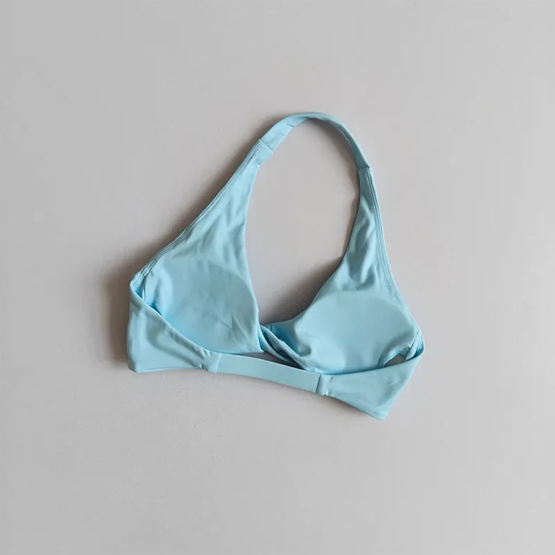 Damen-Sport-BH mit Neckholder, Push-Up, Brustfreilassend, Pilates-Top, Yoga-Bekleidung, Fitness-BH für Gym und Laufen, mit schönem Rückendesign – Detail 25