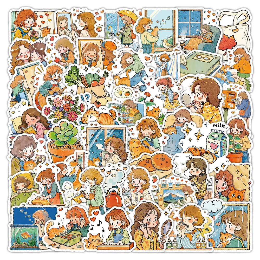 

50PCS Home Daily Life Stickers Cartoon Anime Style Graffiti Decoration Mobile Phone Skateboard Gift Waterproof Stickers Kids Toy