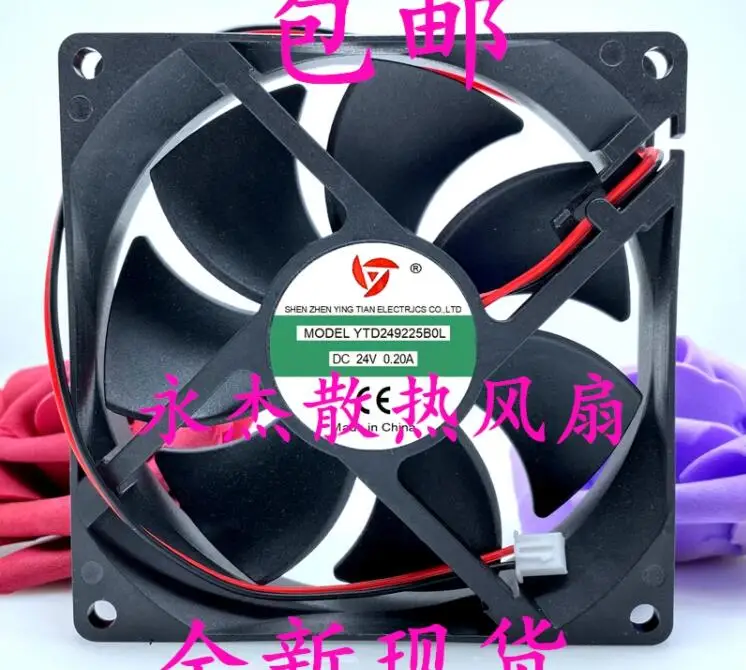 

YTD24922B0L DC 24V 0.20A 90x90x25mm 2-Wire Server Cooling Fan