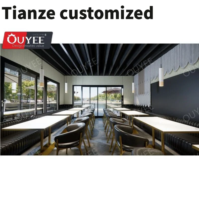 

Customized-Customize Modern Restaurant Decoration Interior Design Coffee Bar And Restaurant Furniture Booth Seating Furniture