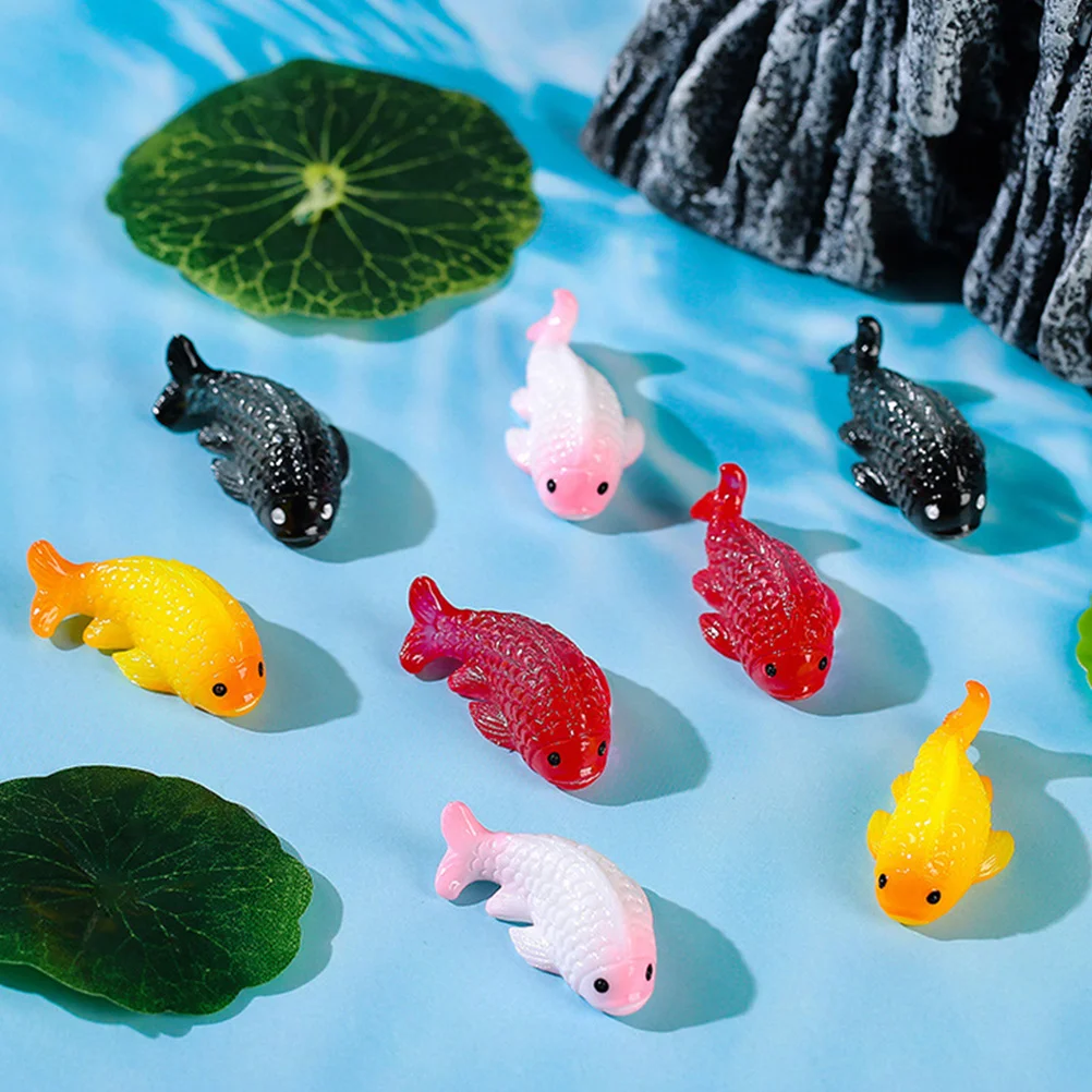 

16Pcs Miniature Goldfish Micro Landscape Decorations Detailed Resin Fish for Aquarium Garden DIY Crafts Floating Aquarium