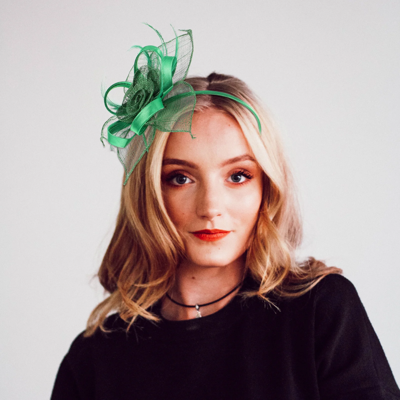

Green Vintage Mesh Fascinator Hat Organza Bridal Hair Accessories Women Wedding Banquet Tea Party Headpiece Peacock Headpiece