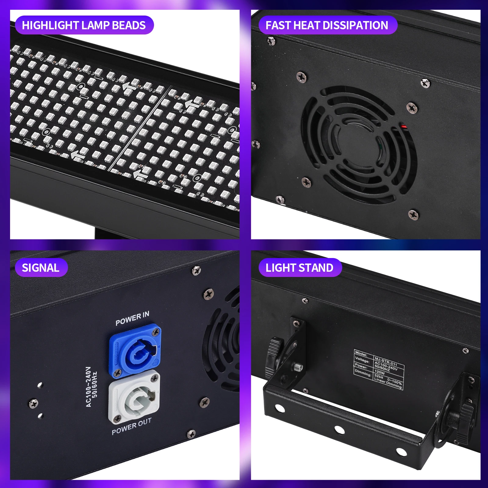 1/2/4 قطعة 120 واط RGB أضواء غسالة الجدار 97*13*12 سنتيمتر DMX512/التلقائي تشغيل ستروب المرحلة الإضاءة لعيد الميلاد حزب بار فندق الديكور