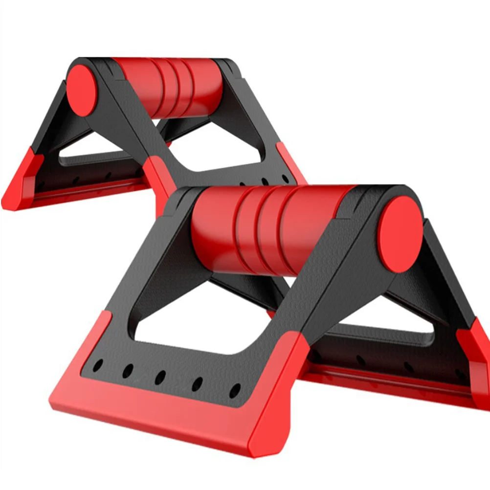 Foldable Push-up Bracket Home Use Fitness Push-Ups Stand Rotating Push-up Rack Push Up Bar (Red)