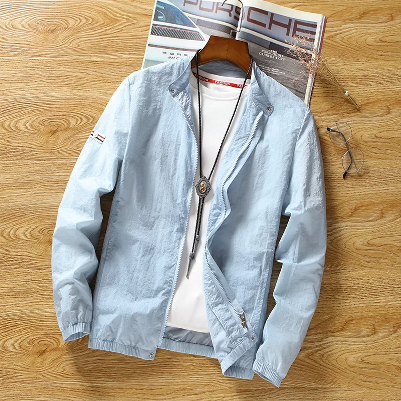 

Summer Brand Sunscreen Coat Men Fashion Windbreaker Uv Sun Protection Jackets Working Clothes Outdoor Skin Ultra Thin Coats Camp