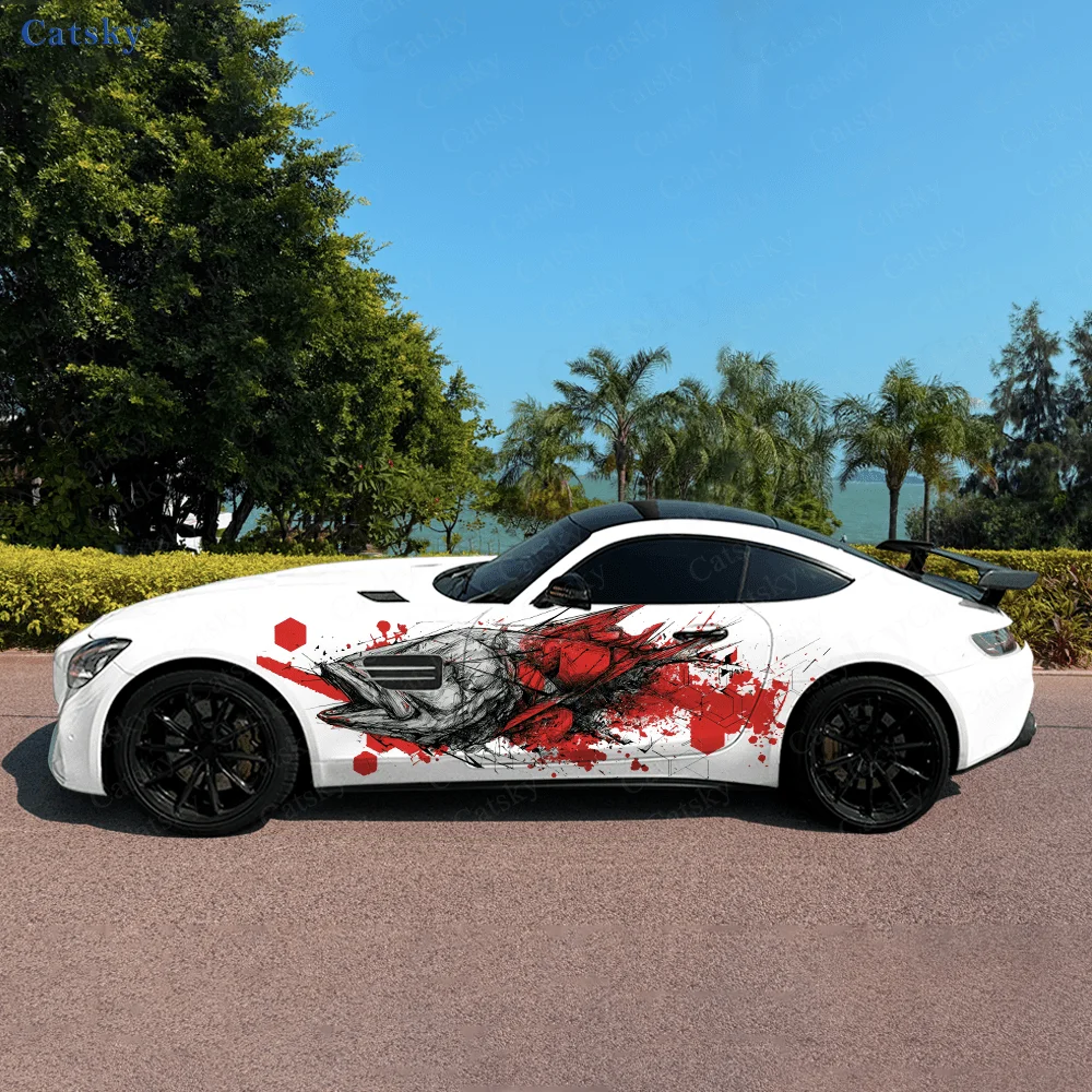 

Colorful Fish Splash Car Side Sticker Decoration, PVC Waterproof Scratch Resistant Decal, Car Protection, Auto Accessories Gift