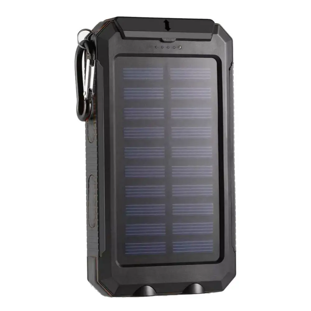 Caja de Banco de energía Solar, Kit USB Dual, luz intermitente de SOS, brújula, cargador de batería para exteriores, caja externa, linterna