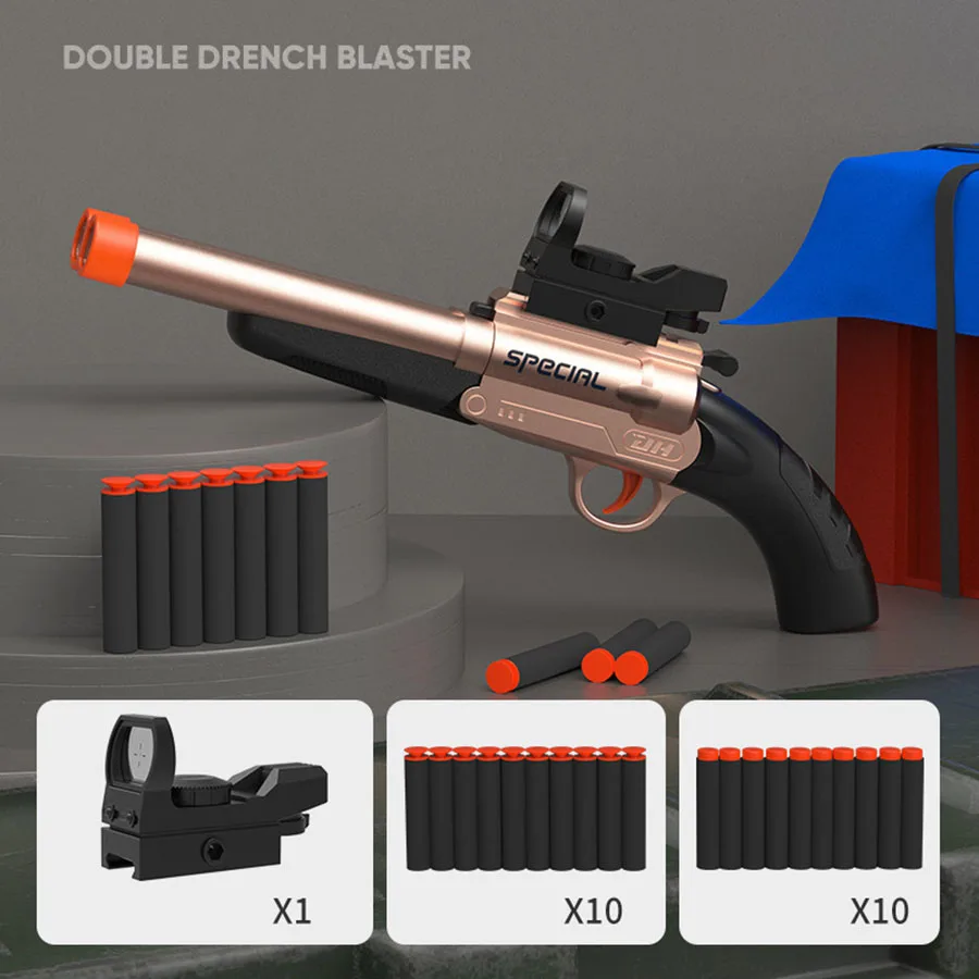 NONE Doppelfassige Spielzeugpistole S686 Gewehr Dual Soft Bullets Airsoft Launcher Outdoor-Sportspiel Pistola Shot Gun Waffe für Kinder Geschenk 4