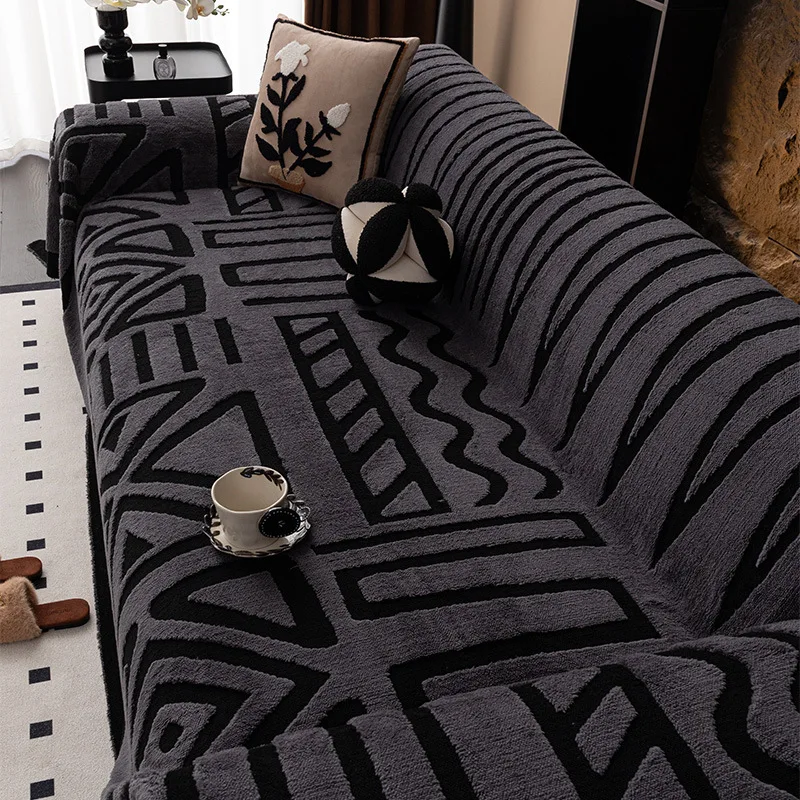 

Chenille Sofa Cover Universal Fit Stretchable Dustproof All Season Couch Slipcover