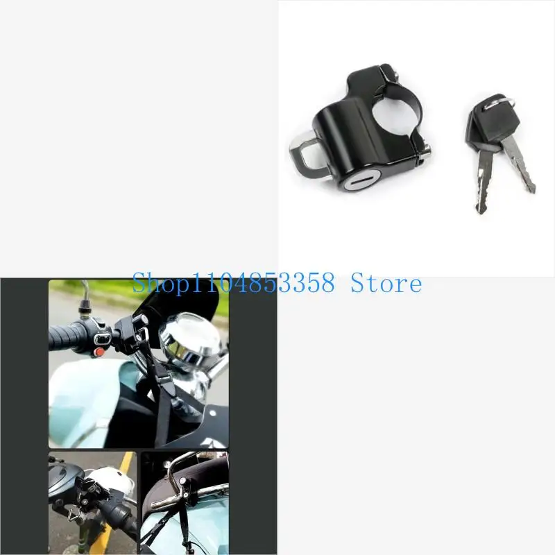 

Portable Motorcycle Helmet Security Lock Anti Theft Universal with 2 Keys Installation Tool for Handlebar Tubing