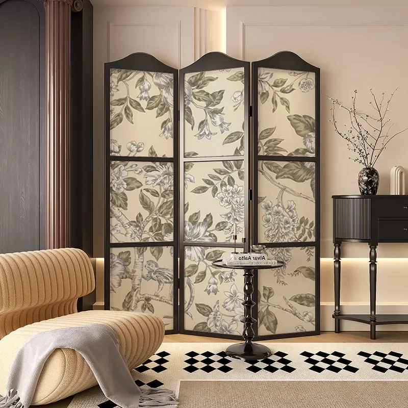 for French Folding Screen Partition Living Room Customizable Medieval Furniture Movable Entrance Directly Opposite