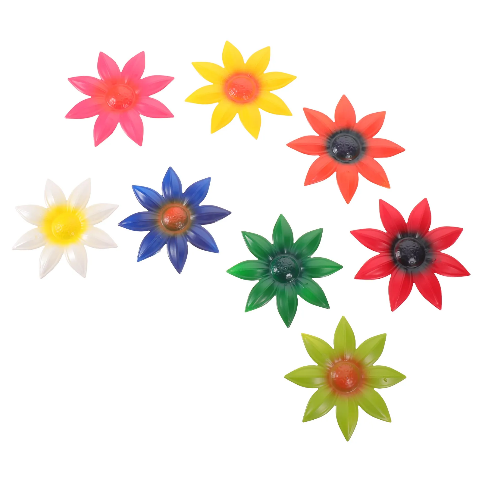 8Pcs Garden Metal Flower Wall Art Rustic Colorful Floral Decor 3.9in Gold Iron Flower Sculptures Indoor Outdoor Patio Bedroom