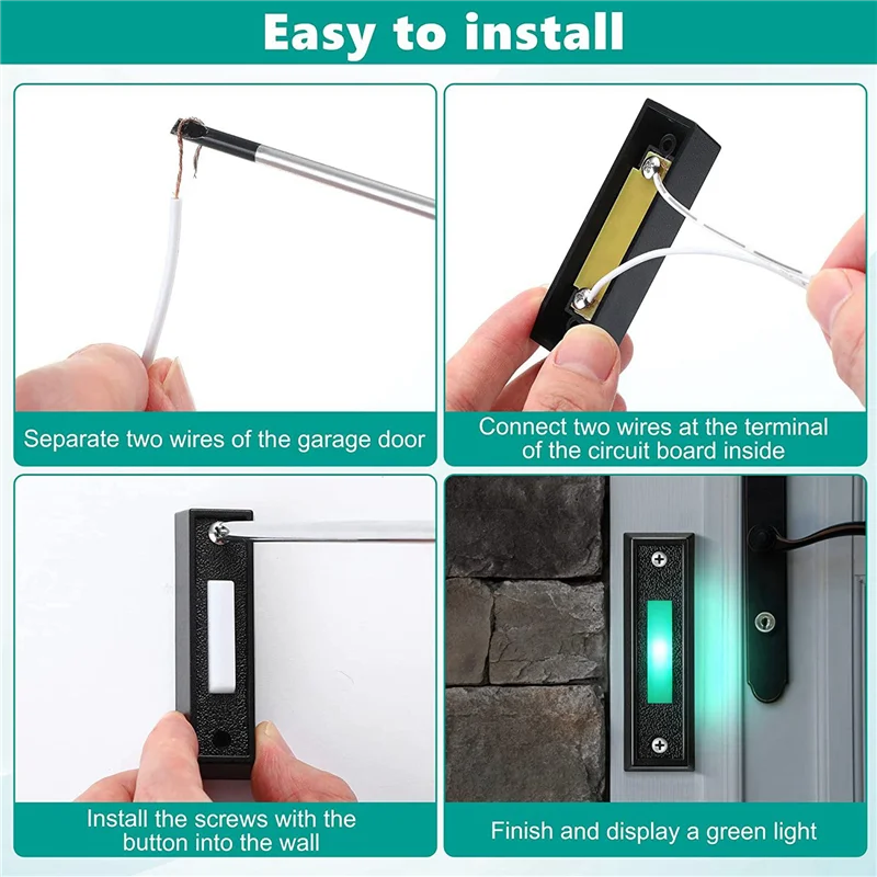 

【Must-Haves】20PCS Wired Doorbell Button With LED Light, Replacement Of Doorbell Ring Button, Wall Mounted Door Opener Switch