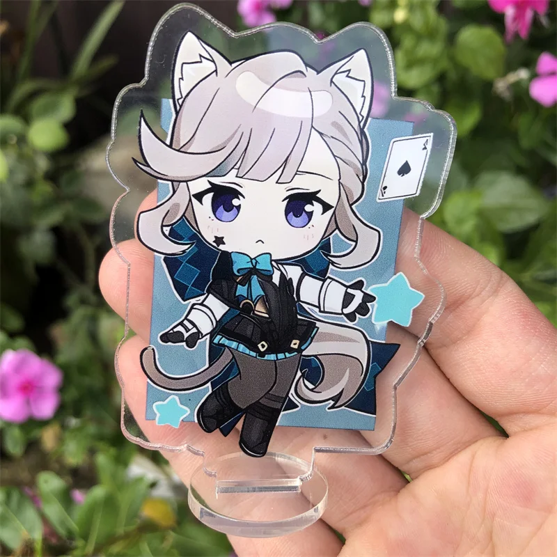 Gioco Genshin Impact nicole Lyney Lynette Figure Badge Stand Plate Anime portachiavi Cosplay Prop accessori